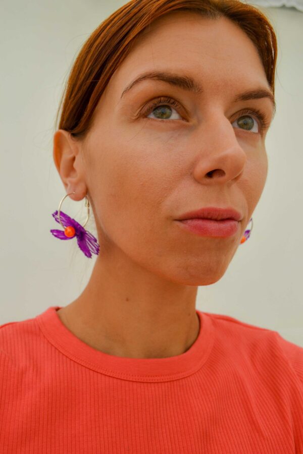Como Anna Small Gaia Earrings Purple